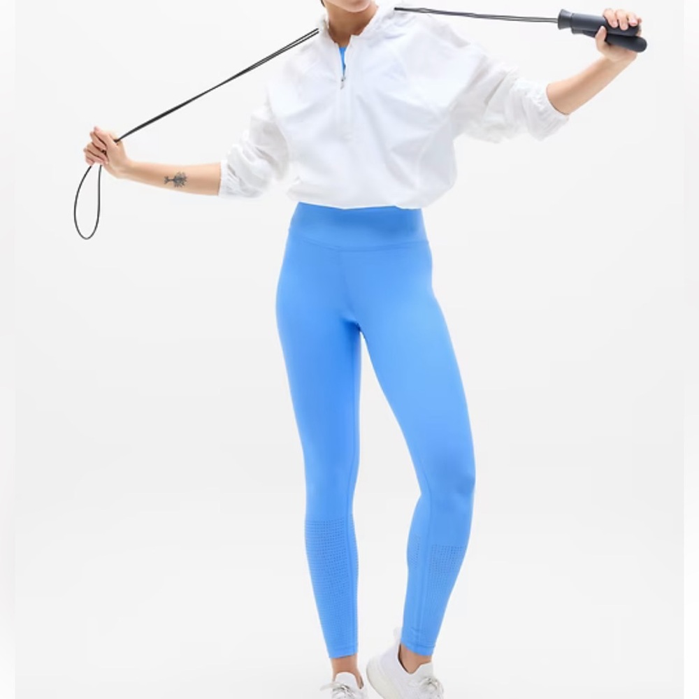 Athleta Interval Perforated Tight in Cornflower!